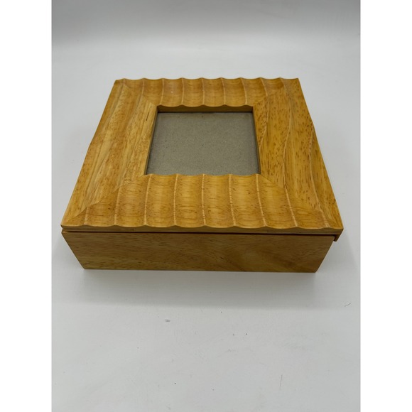 Vintage UMBRA Wooden Keepsake Box Picture Frame Lid Decorative Storage Container - Picture 1 of 16